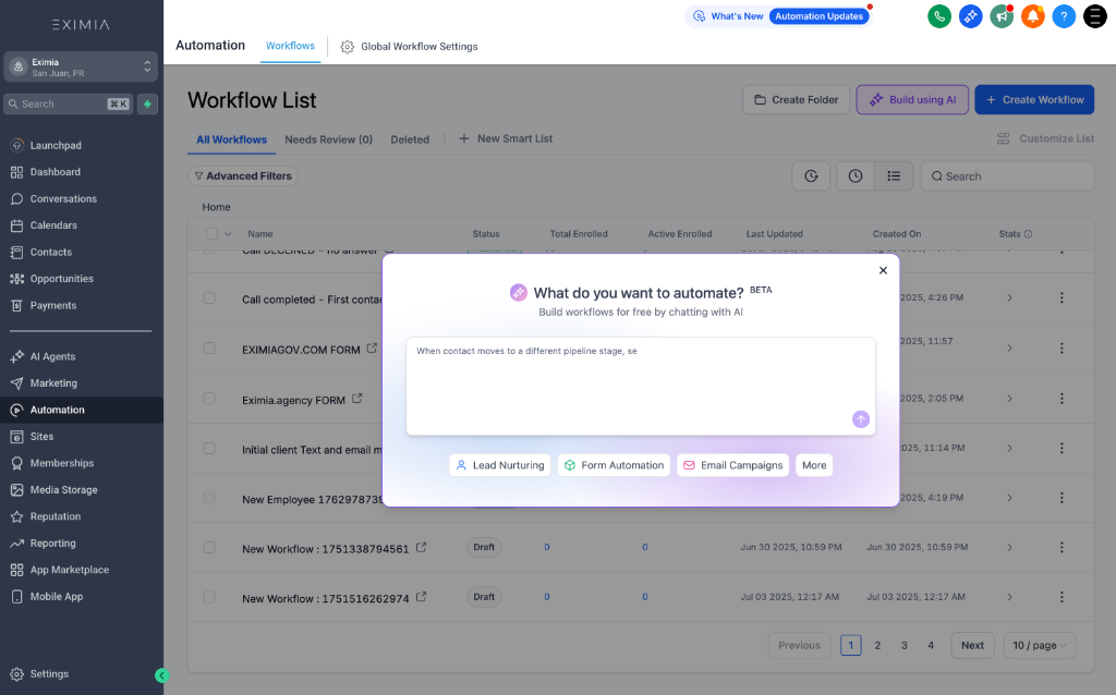 EXIMIA AI Automation Builder